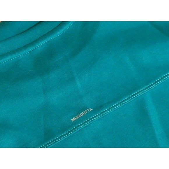 Mondetta Women's M Drop Shoulder Scuba Crewneck Relaxed Sweatshirt Stretch Teal - Picture 6 of 12